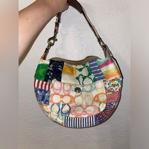 COACH Hamptons Multicolor Patchwork Hobo Shoulder Bag M0673-10441
